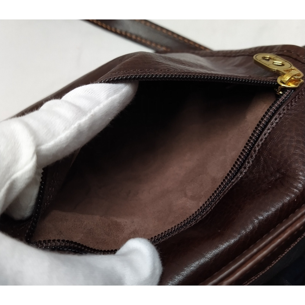 Marino Orlandi Brown Leather Turnlock Flap Closure Crossbody Bag - Picture 14 of 16